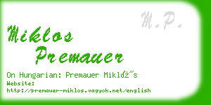 miklos premauer business card